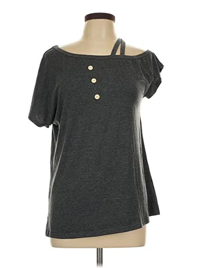 Pre-owned Unbranded Short Sleeve Henley Shirt In Gray