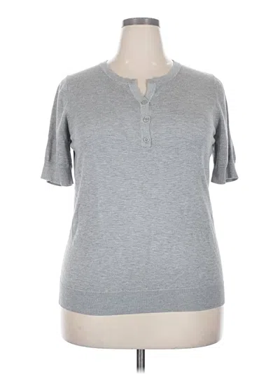 Pre-owned Unbranded Short Sleeve Henley Shirt In Gray