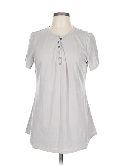 Pre-owned Unbranded Short Sleeve Henley Shirt In White