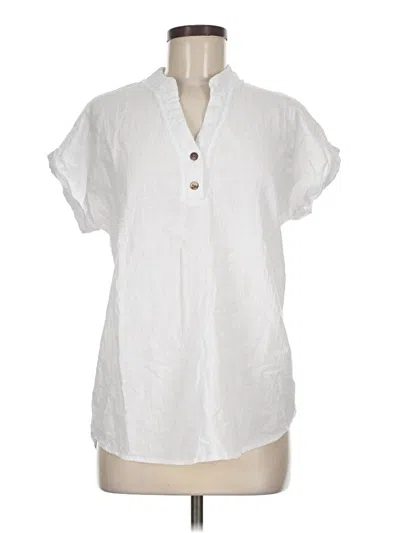 Pre-owned Unbranded Short Sleeve Henley Shirt In White