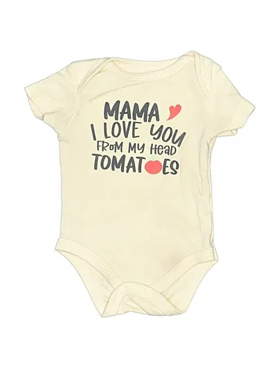 Pre-owned Unbranded Babies' Short Sleeve Onesie In Ivory