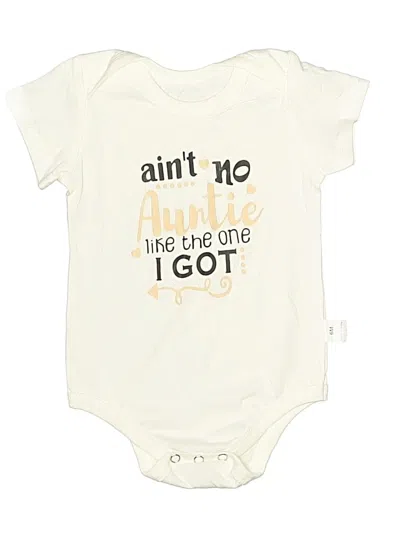 Pre-owned Unbranded Babies' Short Sleeve Onesie In Ivory