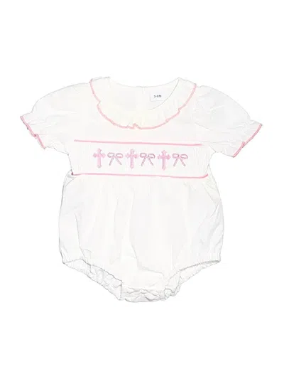 Pre-owned Unbranded Babies' Short Sleeve Onesie In White