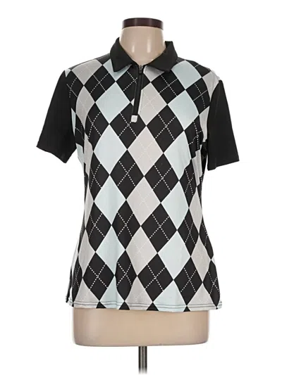 Pre-owned Unbranded Short Sleeve Polo Shirt In Black