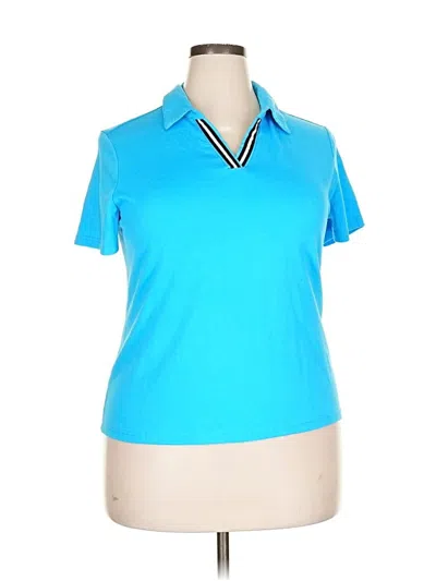 Pre-owned Unbranded Short Sleeve Polo Shirt In Blue