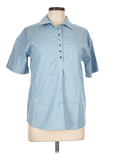 Pre-owned Unbranded Short Sleeve Polo Shirt In Blue