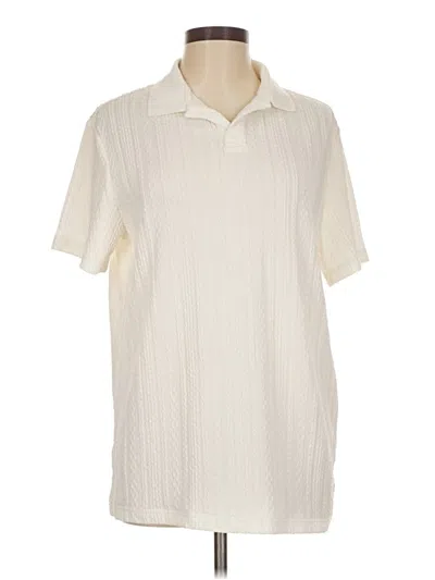 Pre-owned Unbranded Short Sleeve Polo Shirt In White