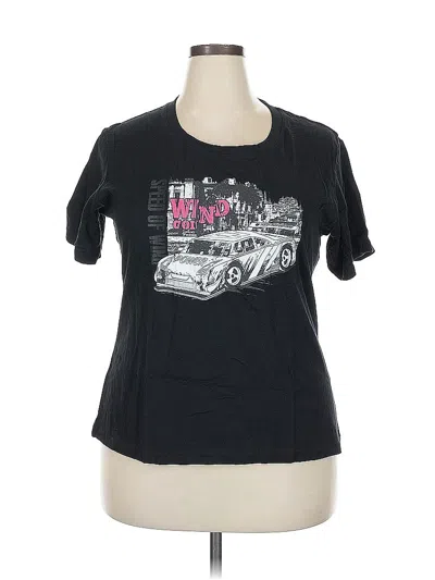 Pre-owned Unbranded Short Sleeve T-shirt In Black