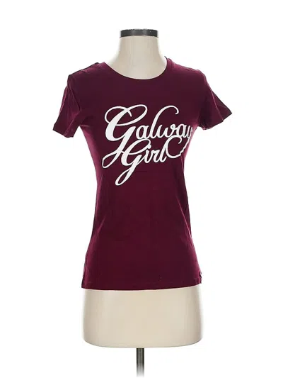 Pre-owned Unbranded Short Sleeve T-shirt In Burgundy