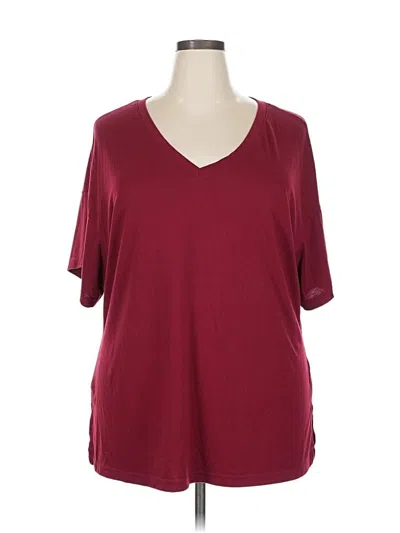 Pre-owned Unbranded Short Sleeve T-shirt In Burgundy