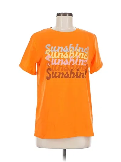 Pre-owned Unbranded Short Sleeve T-shirt In Orange