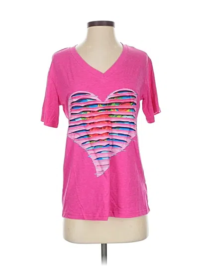 Pre-owned Unbranded Short Sleeve T-shirt In Pink