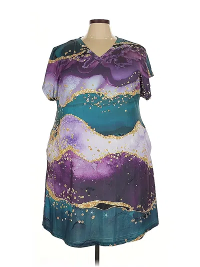 Pre-owned Unbranded Short Sleeve T-shirt In Purple