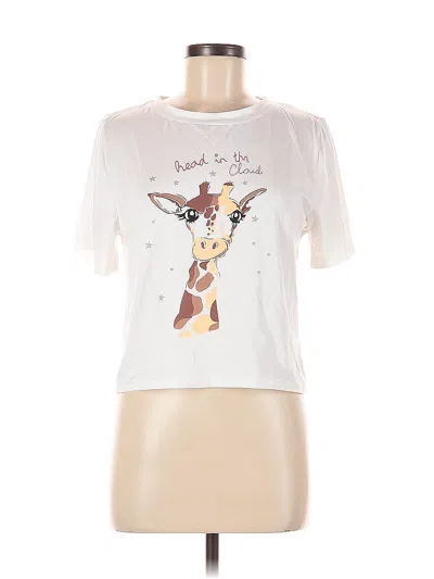 Pre-owned Unbranded Short Sleeve T-shirt In White