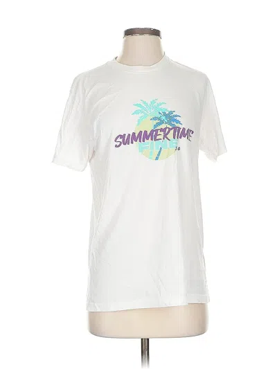 Pre-owned Unbranded Short Sleeve T-shirt In White