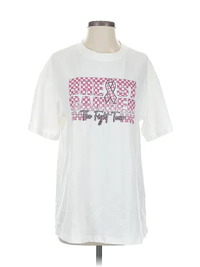 Pre-owned Unbranded Short Sleeve T-shirt In White