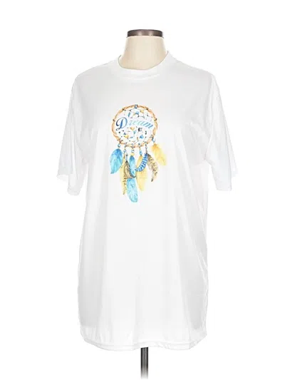 Pre-owned Unbranded Short Sleeve T-shirt In White