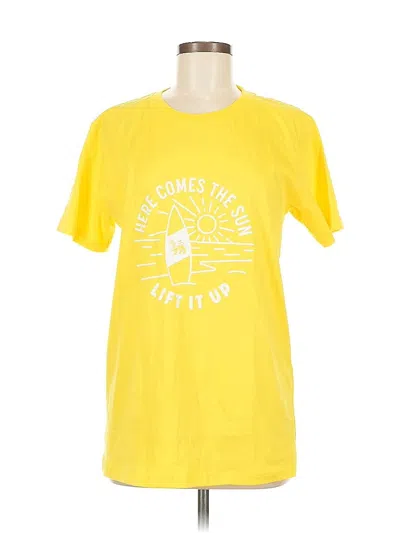 Pre-owned Unbranded Short Sleeve T-shirt In Yellow