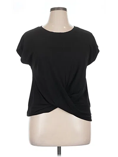 Pre-owned Unbranded Short Sleeve Top Black Cowl Neck Tops