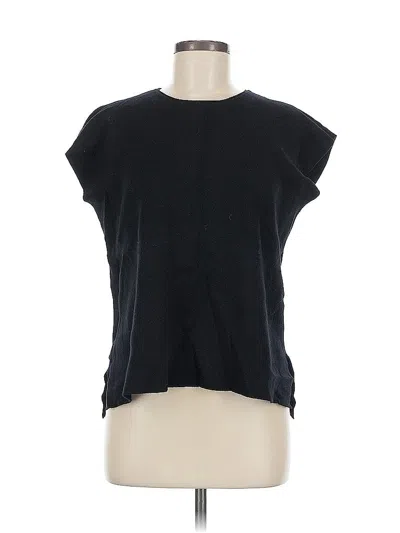 Pre-owned Unbranded Short Sleeve Top Black Crew Neck Tops