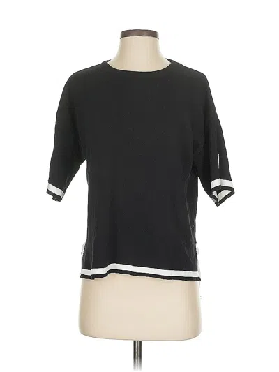 Pre-owned Unbranded Short Sleeve Top Black Crew Neck Tops