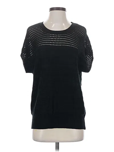 Pre-owned Unbranded Short Sleeve Top Black Crew Neck Tops