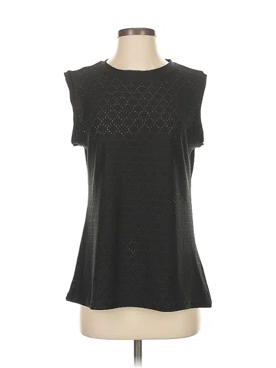 Pre-owned Unbranded Short Sleeve Top Black Keyhole Neckline Tops