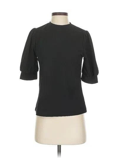 Pre-owned Unbranded Short Sleeve Top Black Mock Neckline Tops