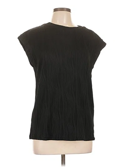 Pre-owned Unbranded Short Sleeve Top Black One Shoulder Neckline Tops