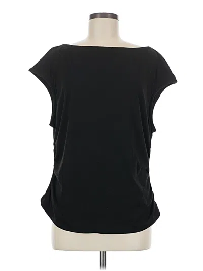 Pre-owned Unbranded Short Sleeve Top Black Scoop Neck Tops