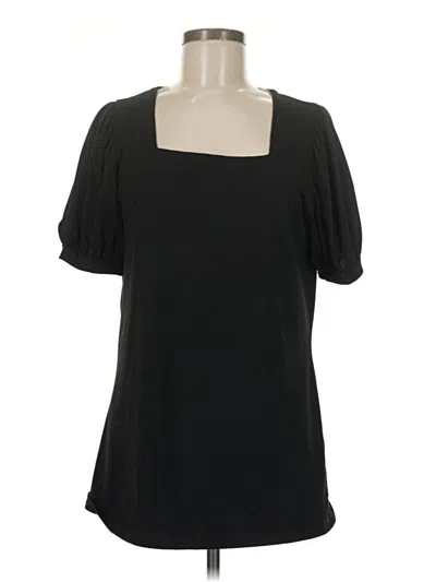 Pre-owned Unbranded Short Sleeve Top Black Square Neckline Tops