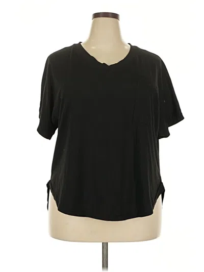 Pre-owned Unbranded Short Sleeve Top Black V Neck Tops