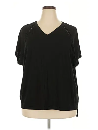 Pre-owned Unbranded Short Sleeve Top Black V Neck Tops