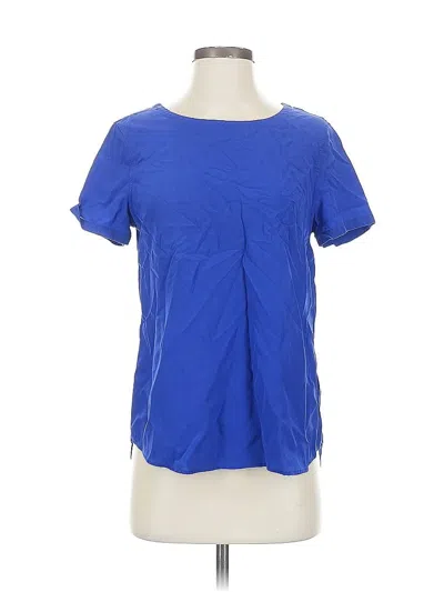 Pre-owned Unbranded Short Sleeve Top Blue Scoop Neck Tops