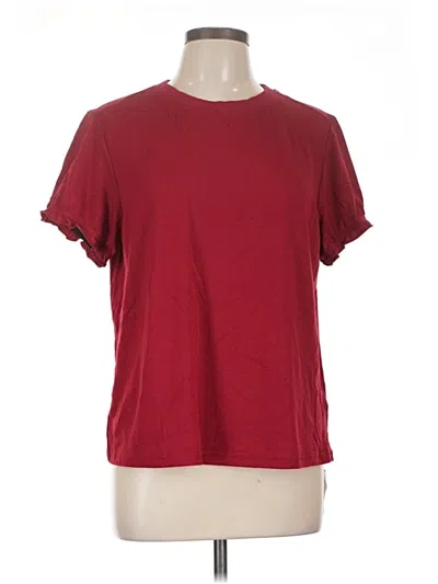 Unbranded Short Sleeve Top Burgundy Crew Neck Tops