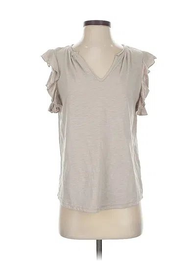 Pre-owned Unbranded Short Sleeve Top Gray Cold Shoulder Neckline Tops