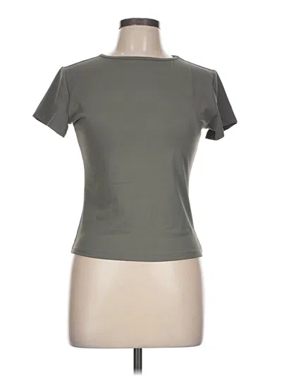 Pre-owned Unbranded Short Sleeve Top Gray Keyhole Neckline Tops