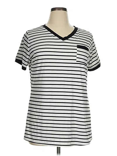 Pre-owned Unbranded Short Sleeve Top Gray V-neck Tops