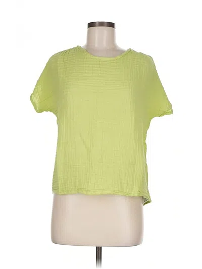 Pre-owned Unbranded Short Sleeve Top Green Crew Neck Tops