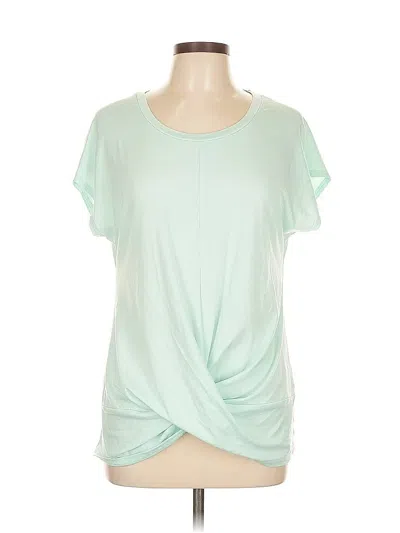 Pre-owned Unbranded Short Sleeve Top Green Keyhole Neckline Tops