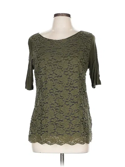 Pre-owned Unbranded Short Sleeve Top Green Scoop Neck Tops