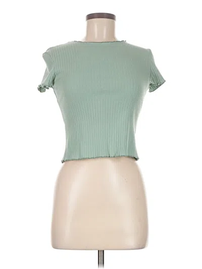 Pre-owned Unbranded Short Sleeve Top Green Sweetheart Neckline Tops