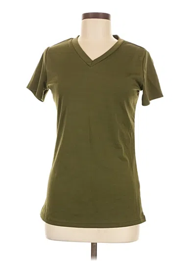 Pre-owned Unbranded Short Sleeve Top Green V Neck Tops