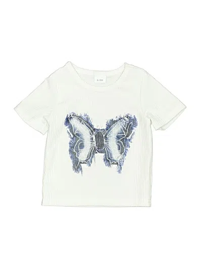 Pre-owned Unbranded Babies' Short Sleeve Top Ivory Crew Neck Tops