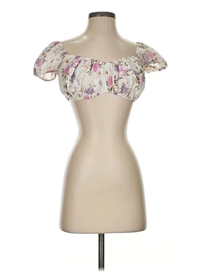 Unbranded Short Sleeve Top Ivory Strapless Neckline Tops