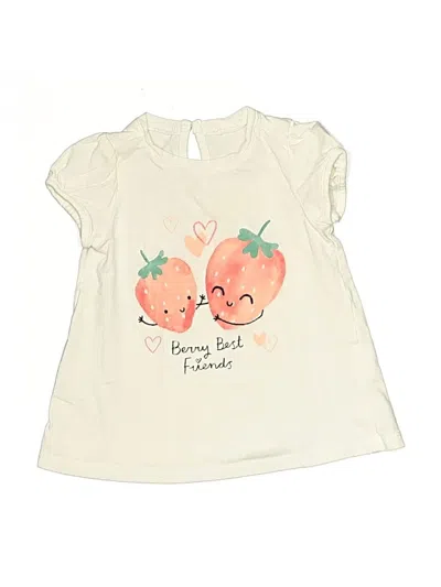 Pre-owned Unbranded Babies' Short Sleeve Top Ivory Sweetheart Neckline Tops In White