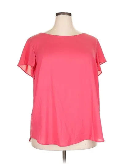 Unbranded Short Sleeve Top Pink Cold Shoulder Neckline Tops