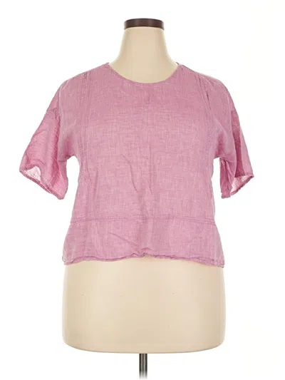 Pre-owned Unbranded Short Sleeve Top Pink Keyhole Neckline Tops