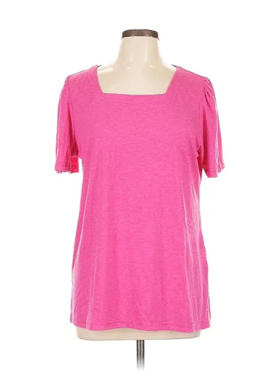Pre-owned Unbranded Short Sleeve Top Pink Scoop Neck Tops