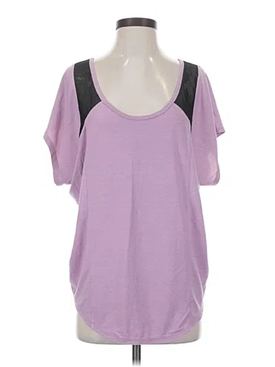 Pre-owned Unbranded Short Sleeve Top Purple Scoop Neck Tops